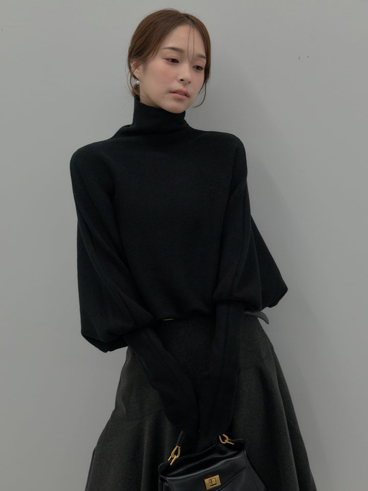 ドルマンハイネックニットトップス