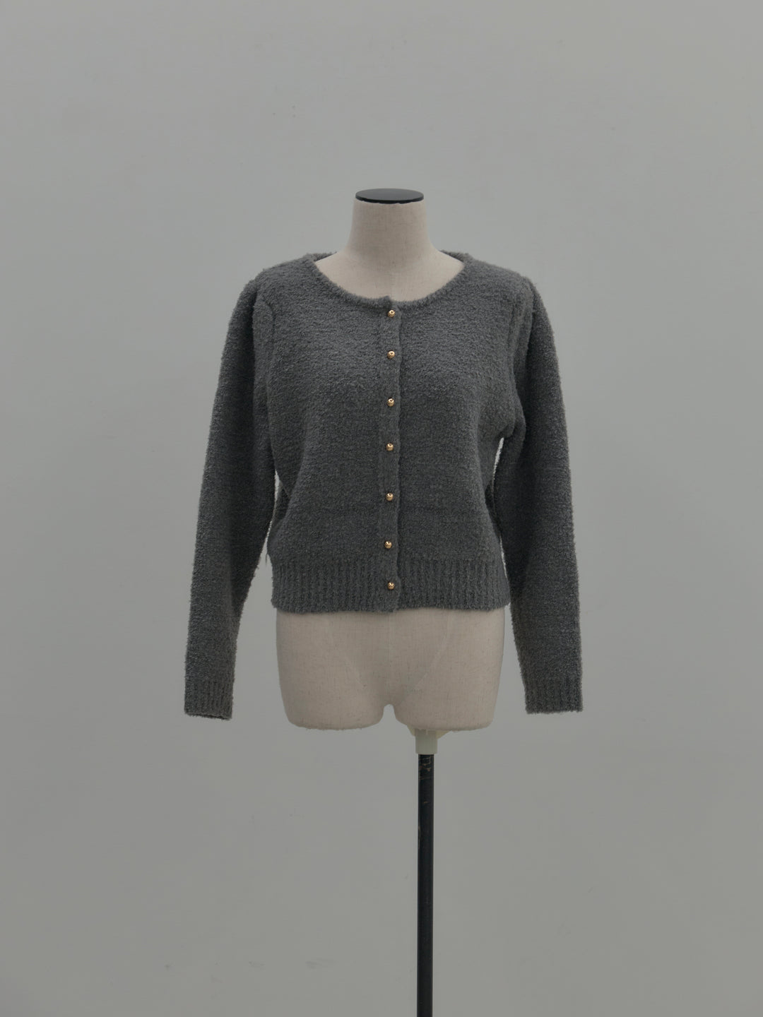 プードルニットパフスリーブカーディガン