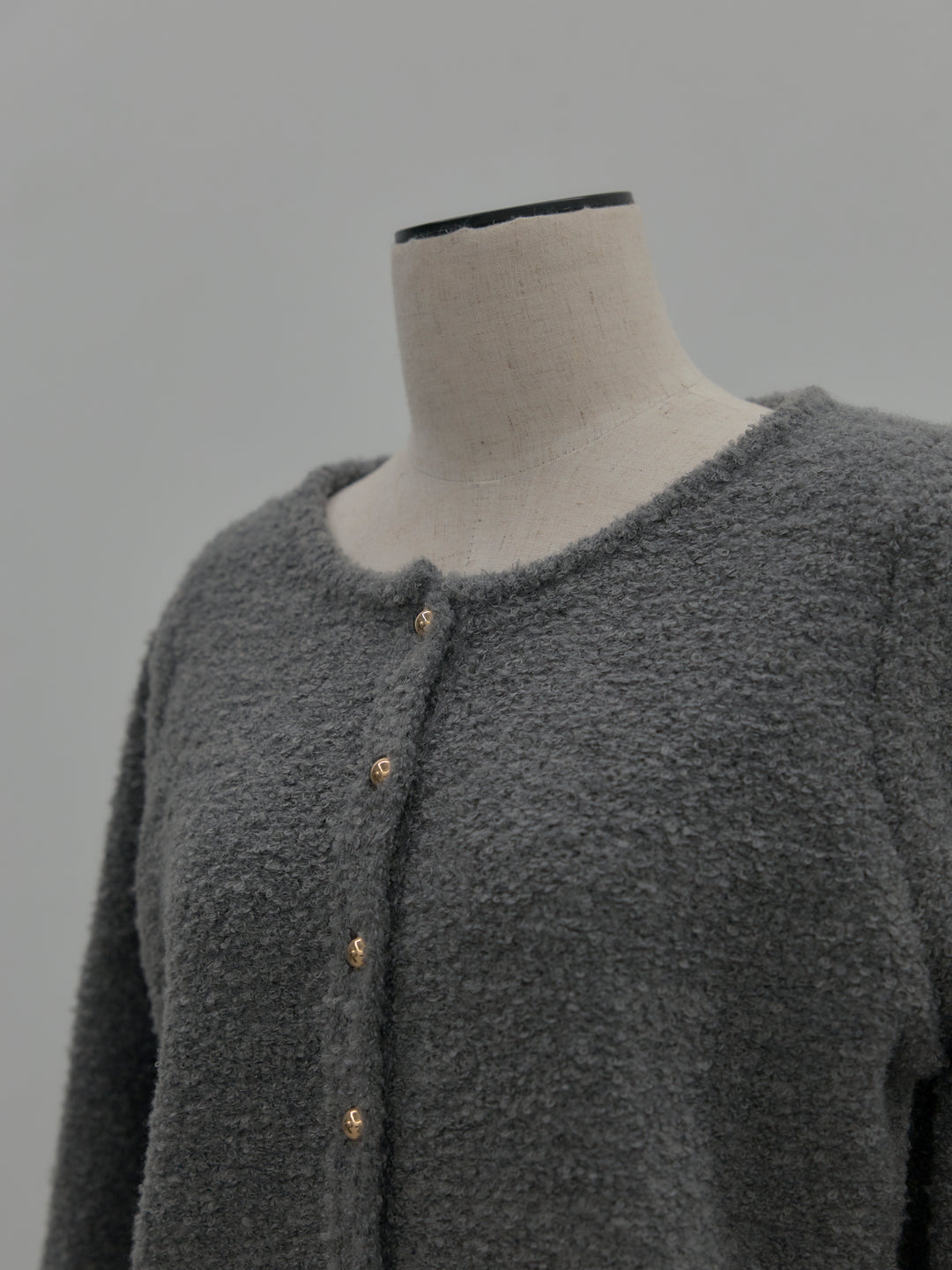 プードルニットパフスリーブカーディガン