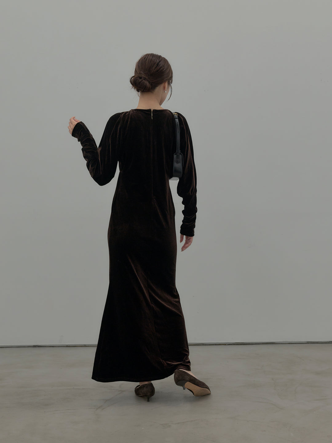 リッチベロアギャザーロングドレス