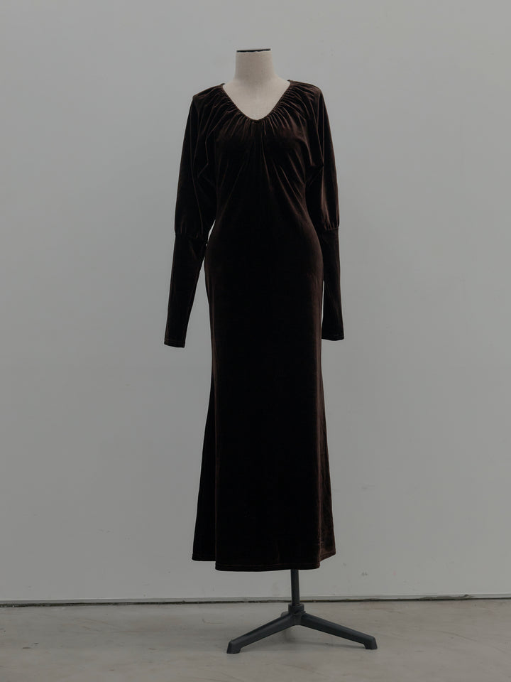 リッチベロアギャザーロングドレス