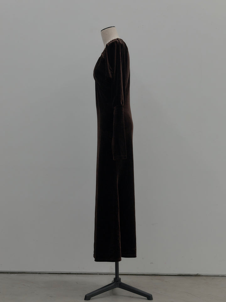 リッチベロアギャザーロングドレス