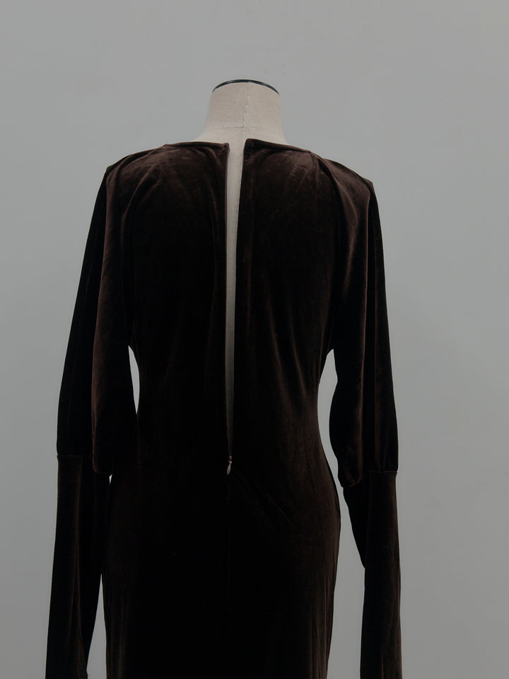 リッチベロアギャザーロングドレス