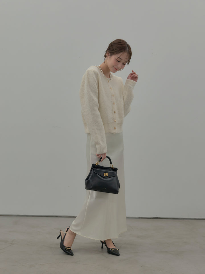 プードルニットパフスリーブカーディガン