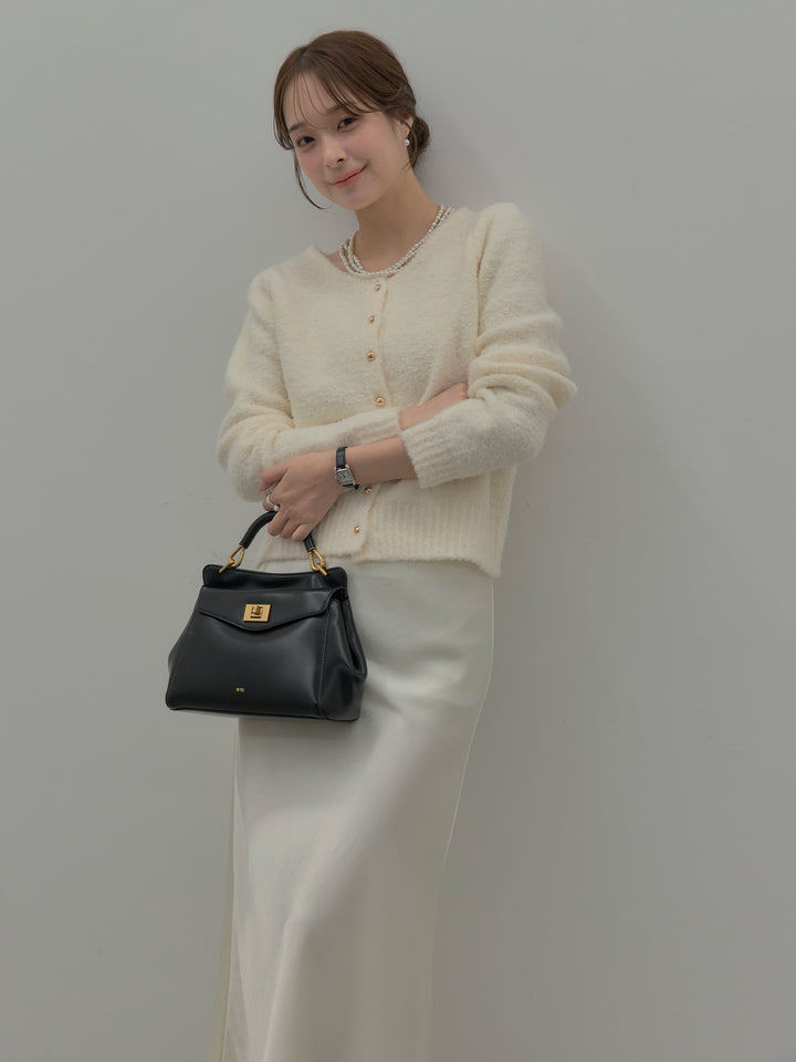 プードルニットパフスリーブカーディガン