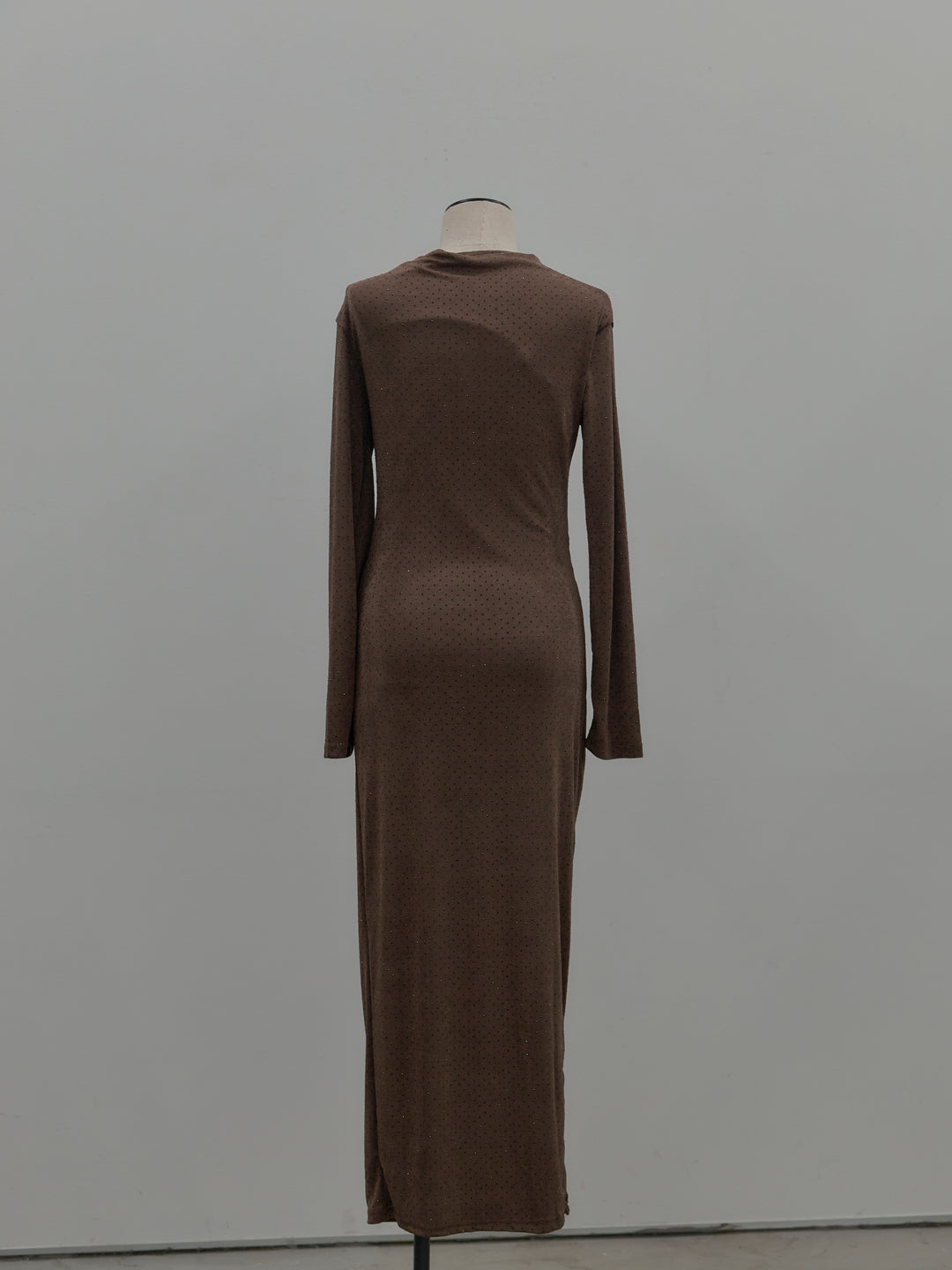 グリッターストーンドレープデザインロングドレス