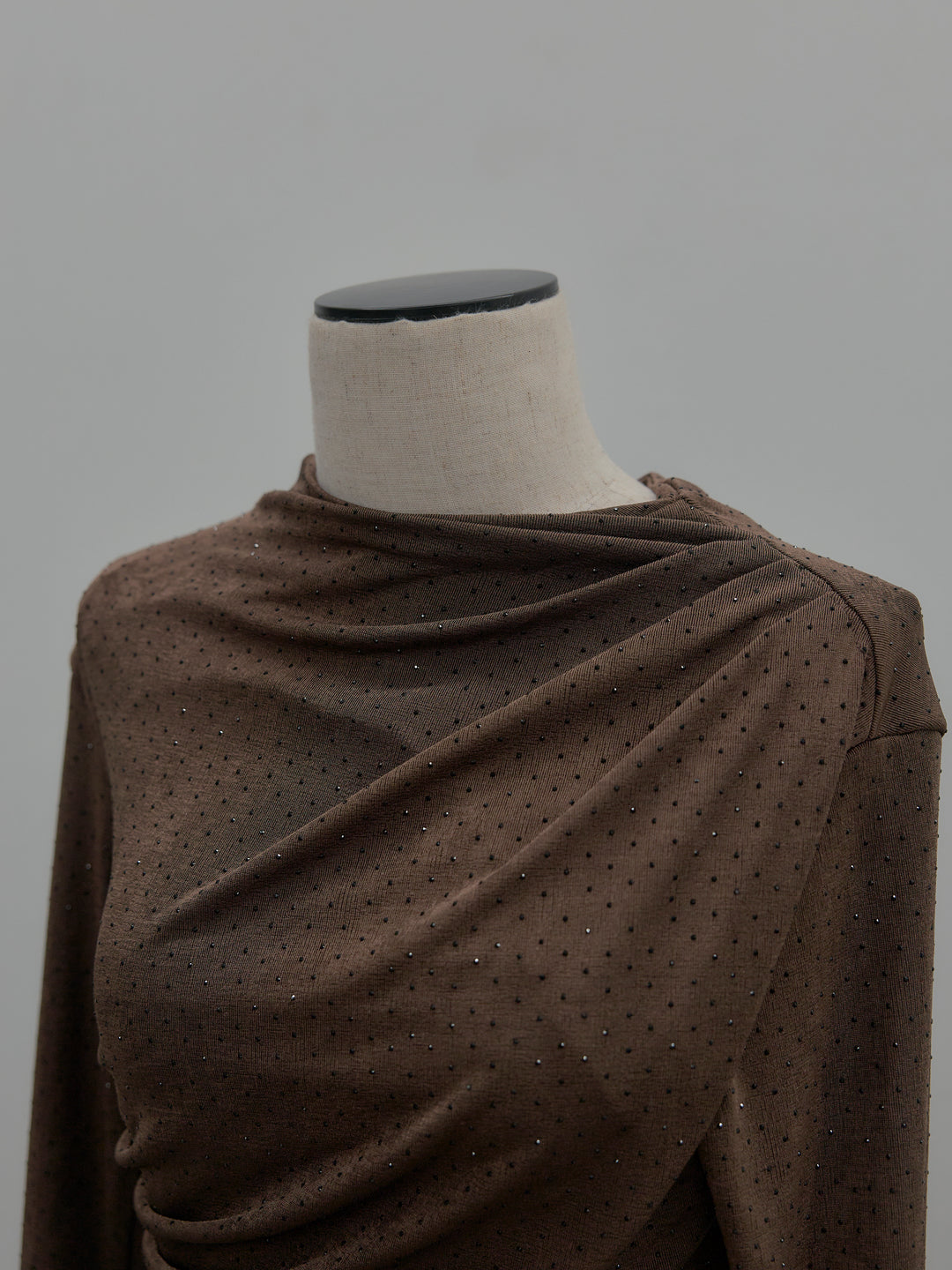 グリッターストーンドレープデザインロングドレス