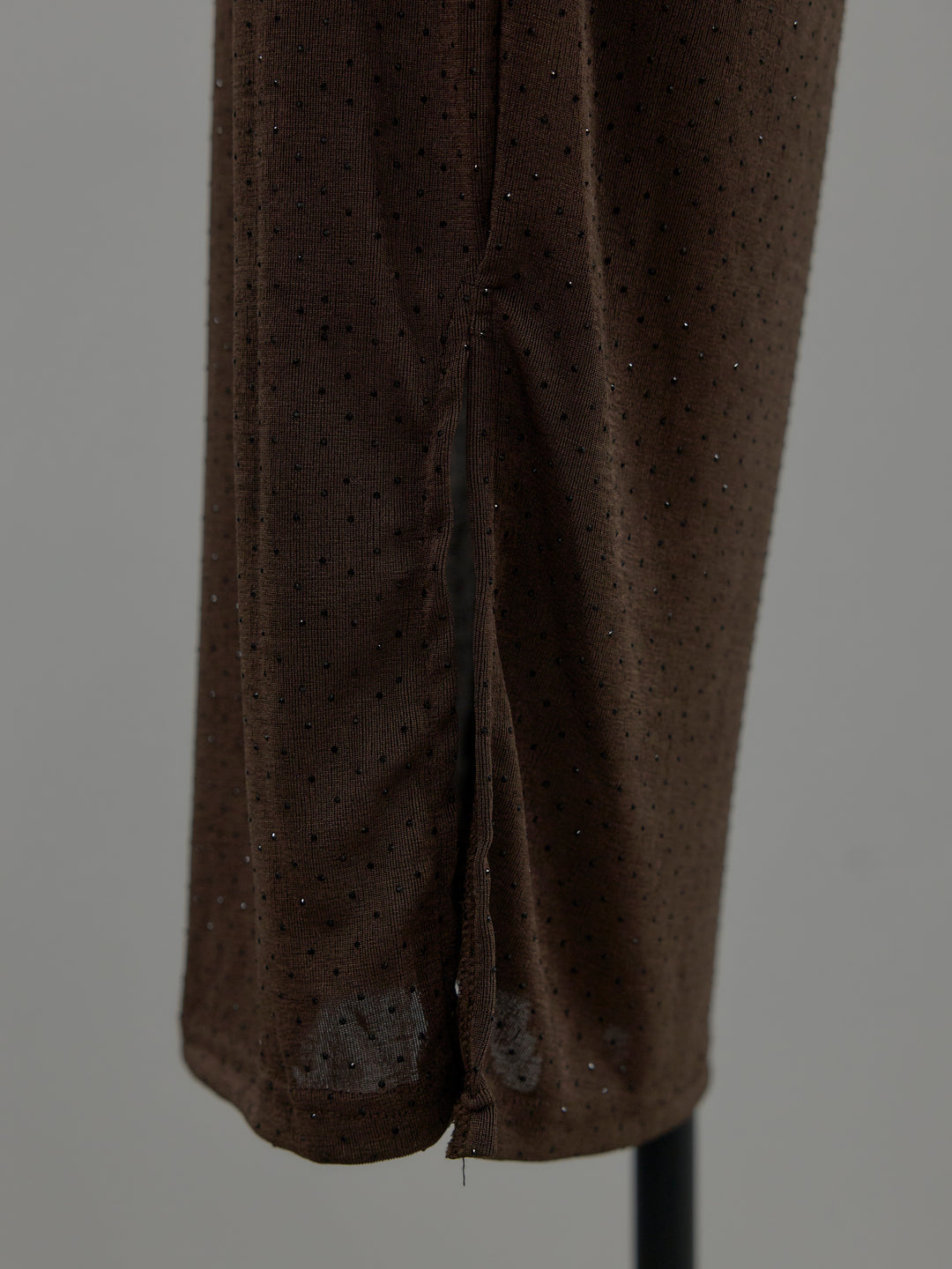 グリッターストーンドレープデザインロングドレス