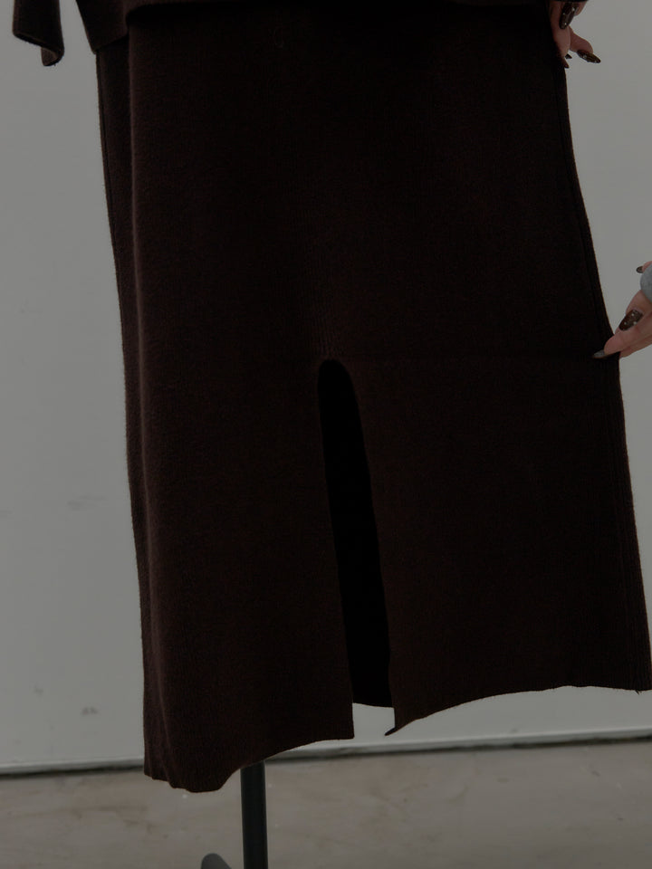 VネックニットSET UP (ベルト付き)