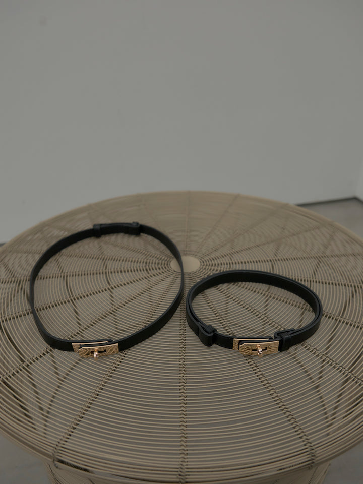 VネックニットSET UP (ベルト付き)