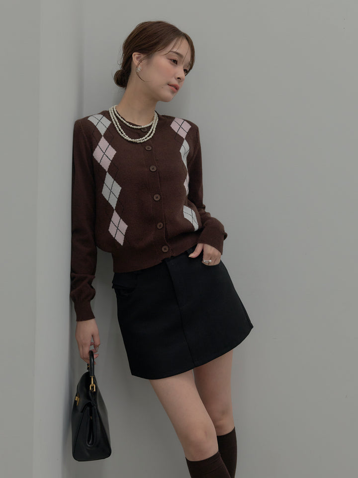 スムースタッチデザインポケットミニスカート(インパン付き)