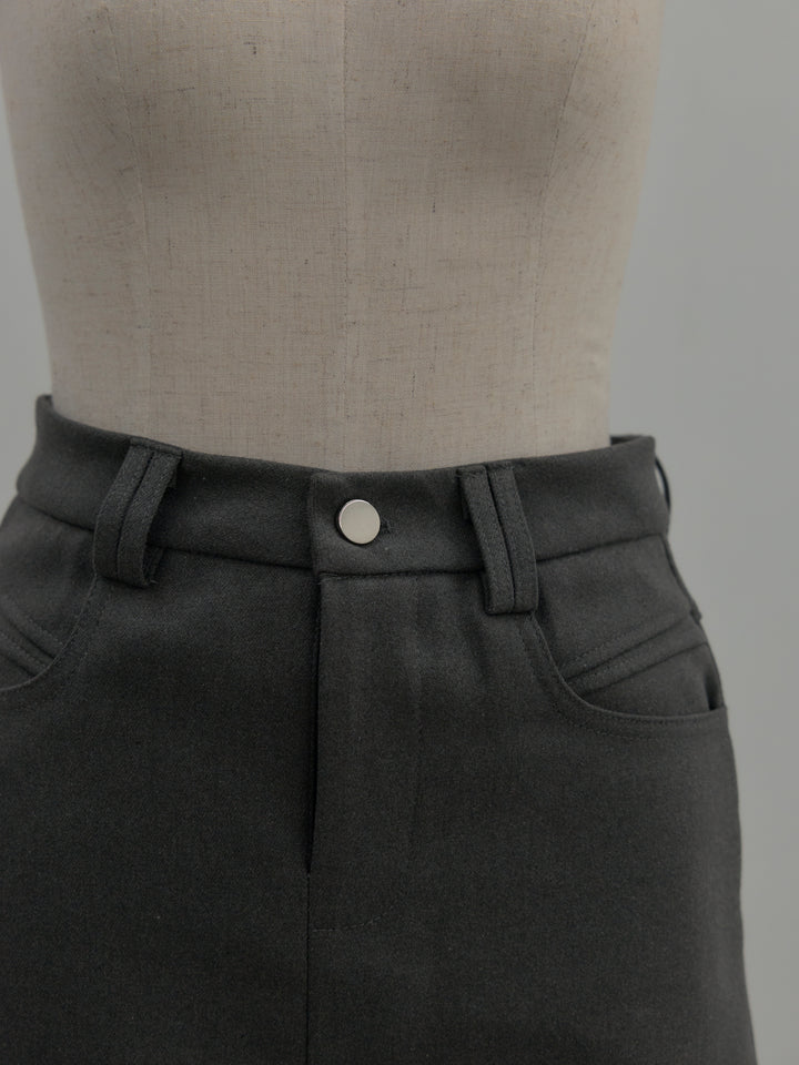 スムースタッチデザインポケットミニスカート(インパン付き)