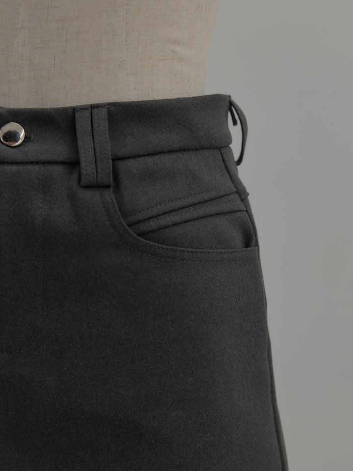 スムースタッチデザインポケットミニスカート(インパン付き)