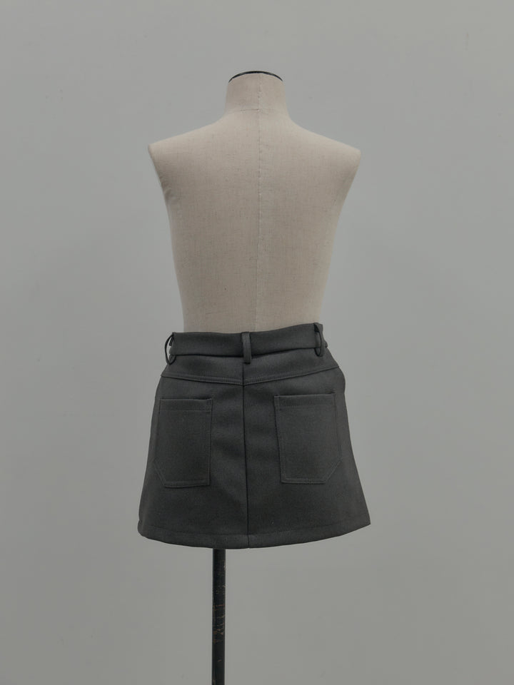 スムースタッチデザインポケットミニスカート(インパン付き)