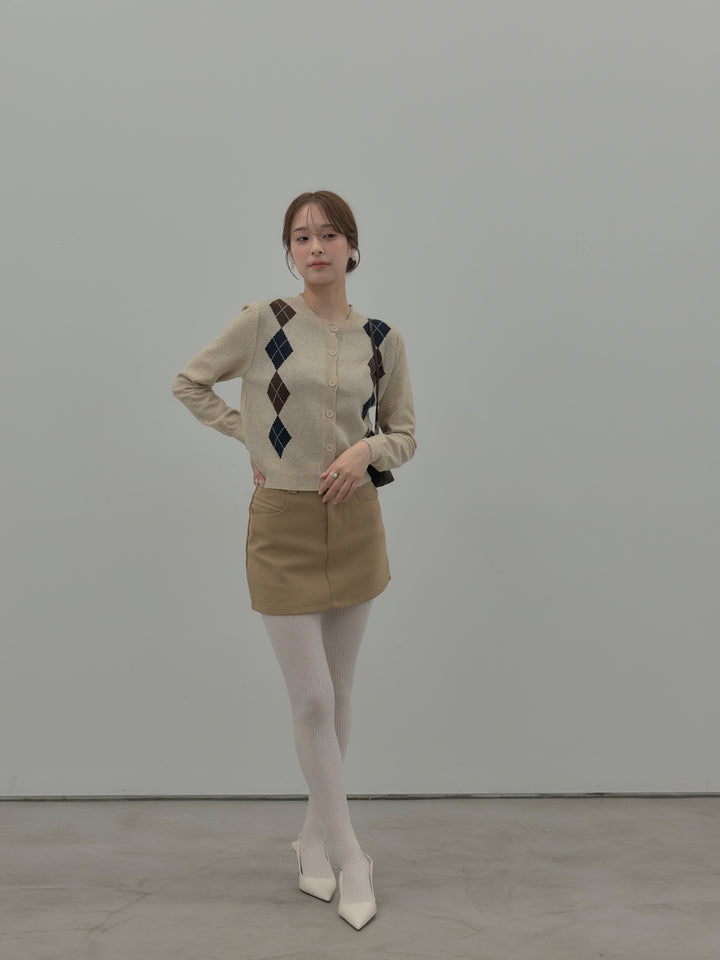 スムースタッチデザインポケットミニスカート(インパン付き)