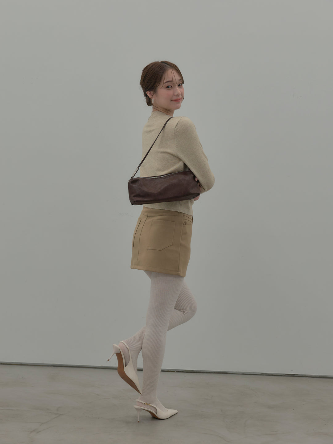 スムースタッチデザインポケットミニスカート(インパン付き)