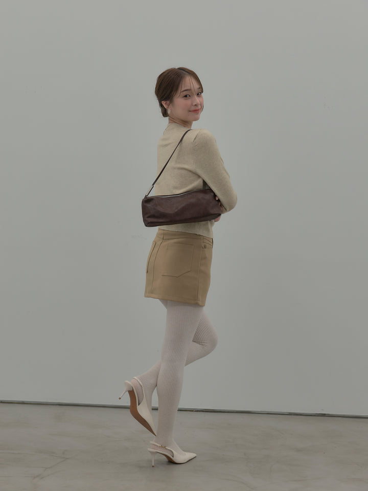 スムースタッチデザインポケットミニスカート(インパン付き)