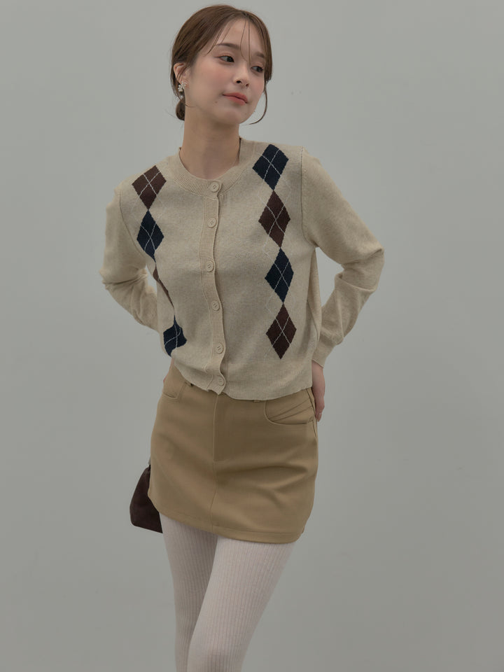 スムースタッチデザインポケットミニスカート(インパン付き)