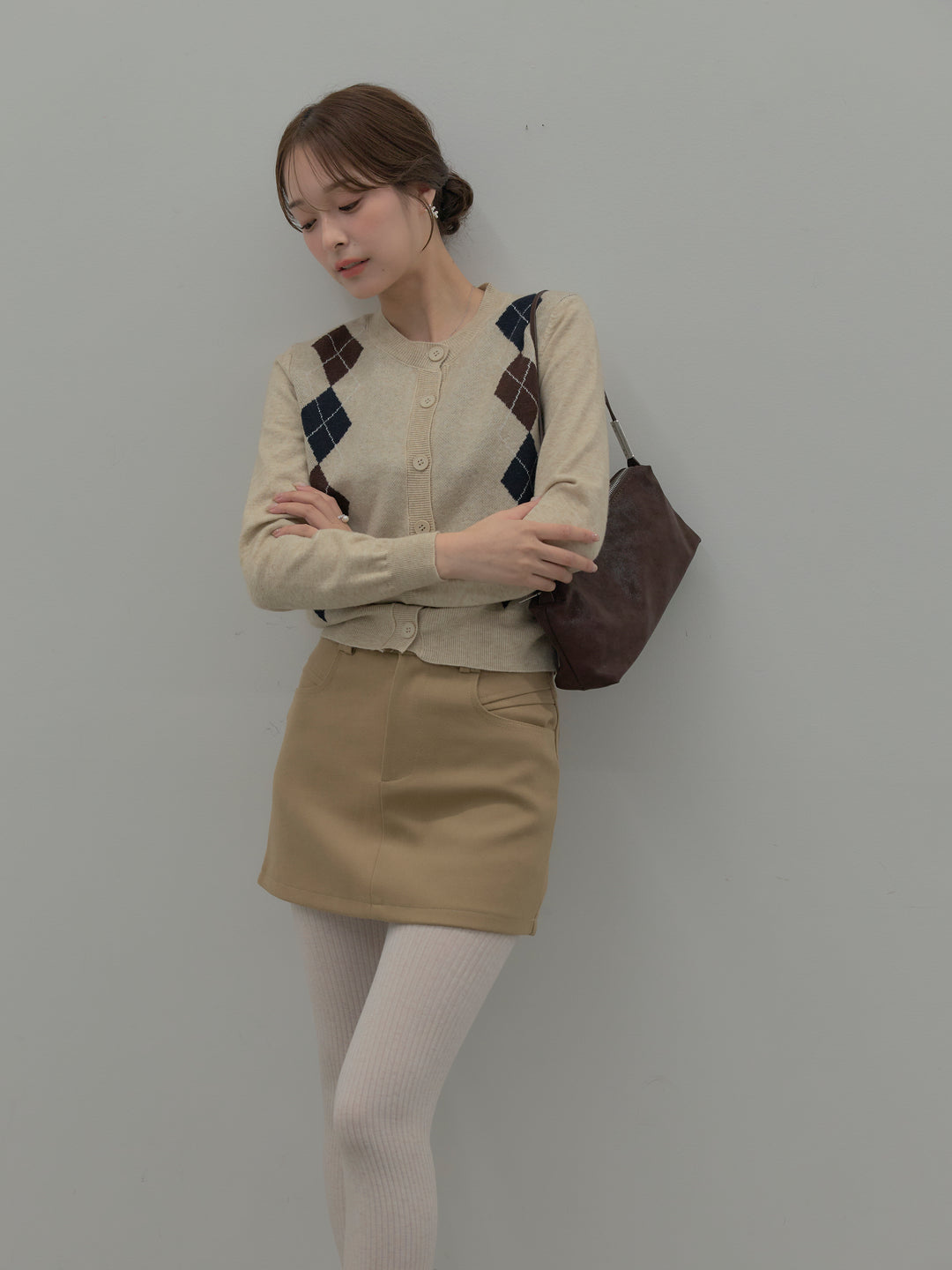 スムースタッチデザインポケットミニスカート(インパン付き)