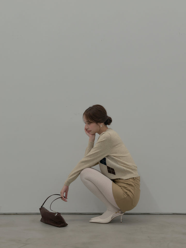 スムースタッチデザインポケットミニスカート(インパン付き)