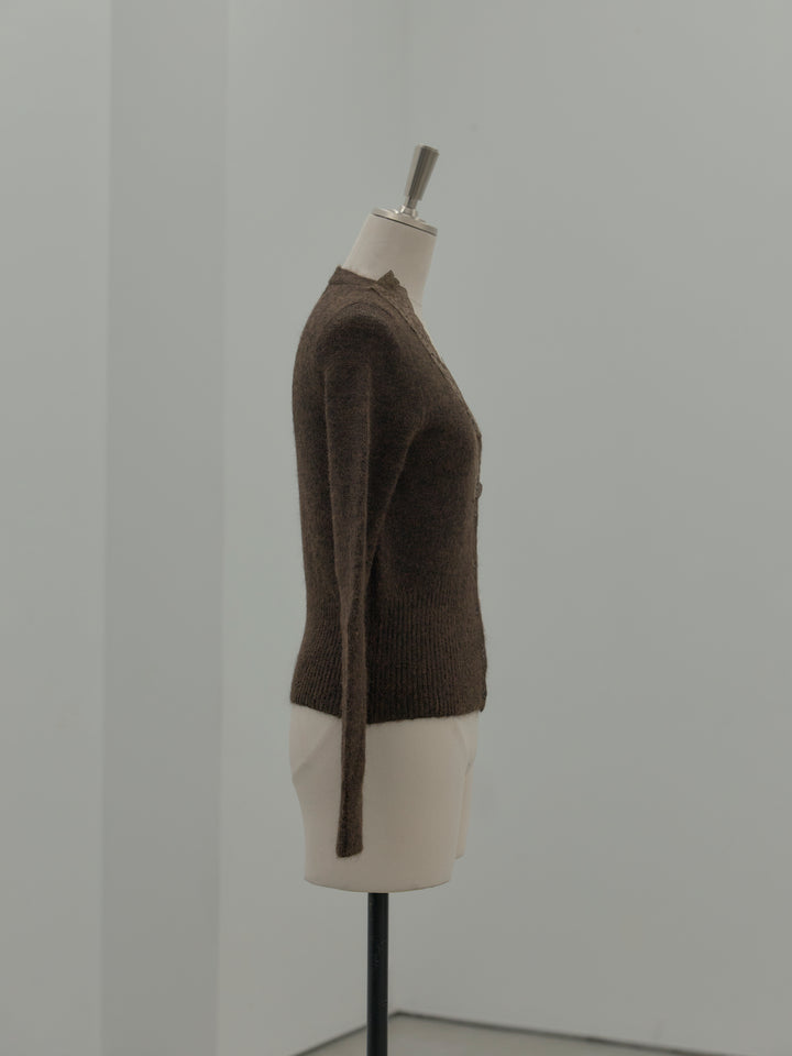 レース襟ニットトップス