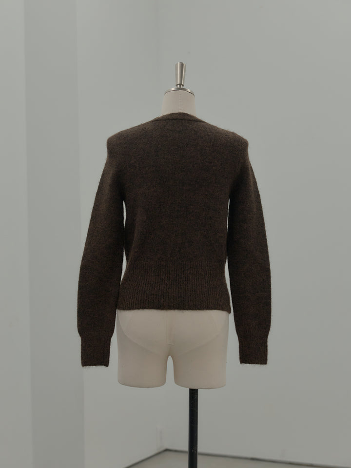 レース襟ニットトップス