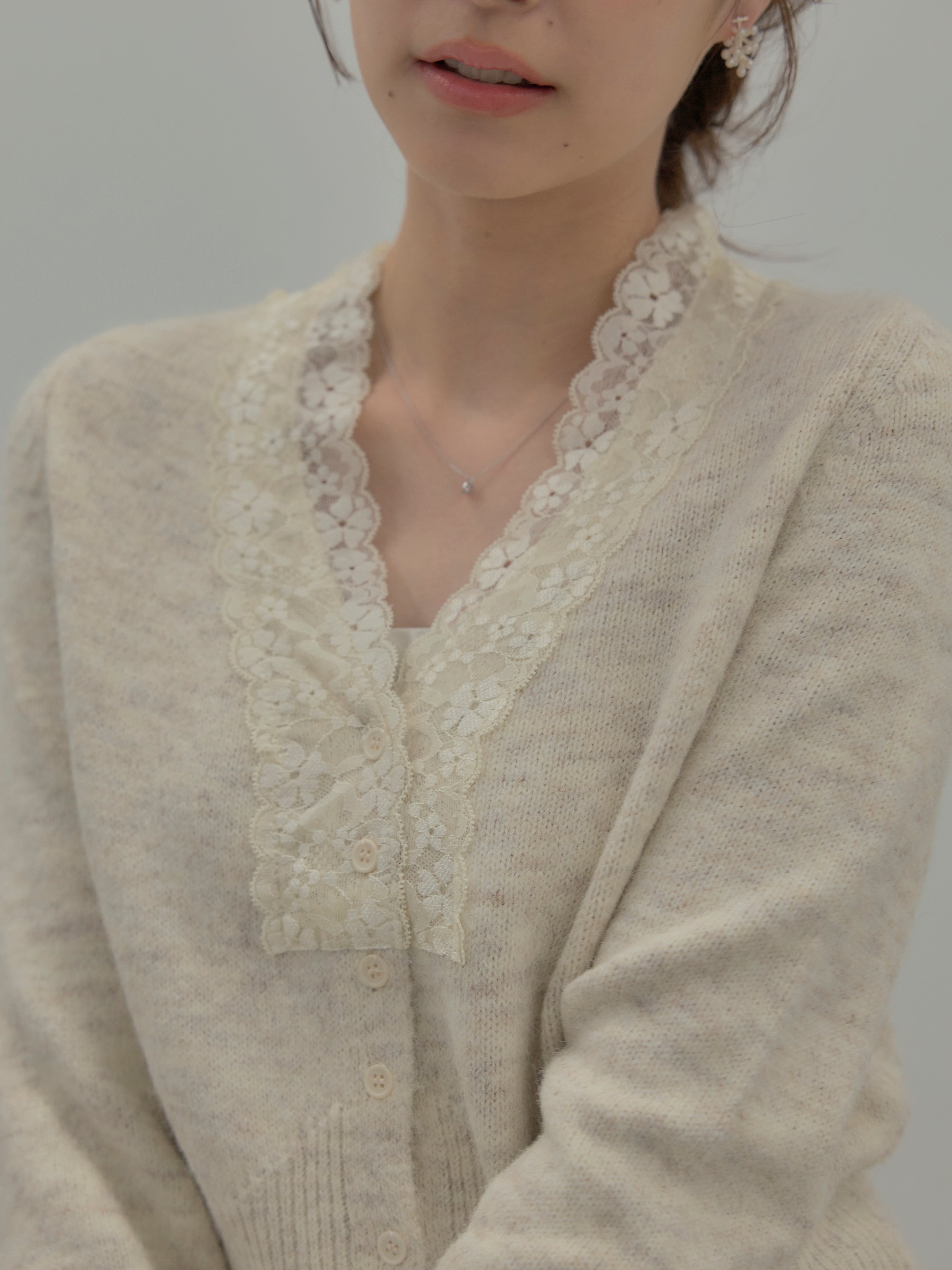 レース襟ニットトップス – nairo