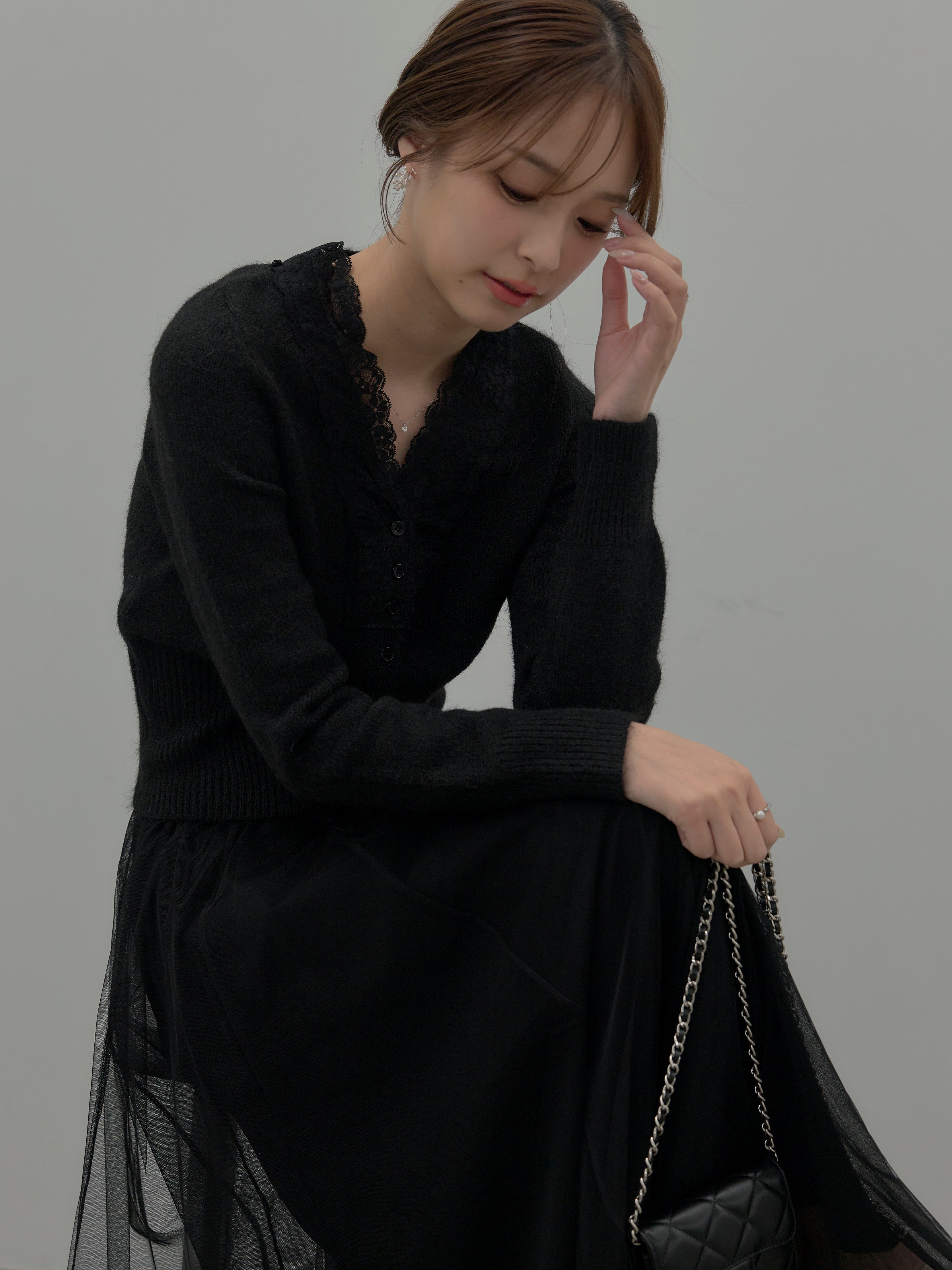 美品　フォクシー　レース白襟　トップス　ニット　40 セール】フォックス衿レースプルオーバー（ニット/セーター）｜SNIDEL