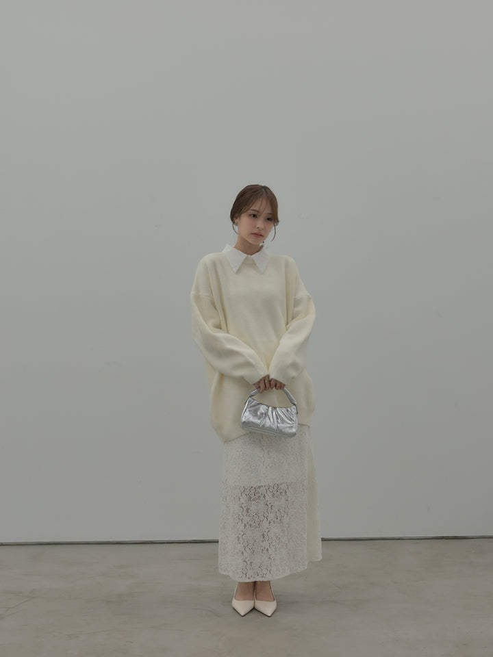 フラワーベロアレースAラインスカート