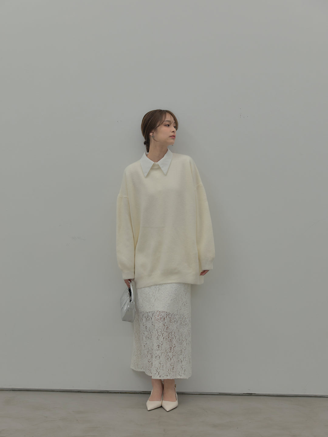 フラワーベロアレースAラインスカート