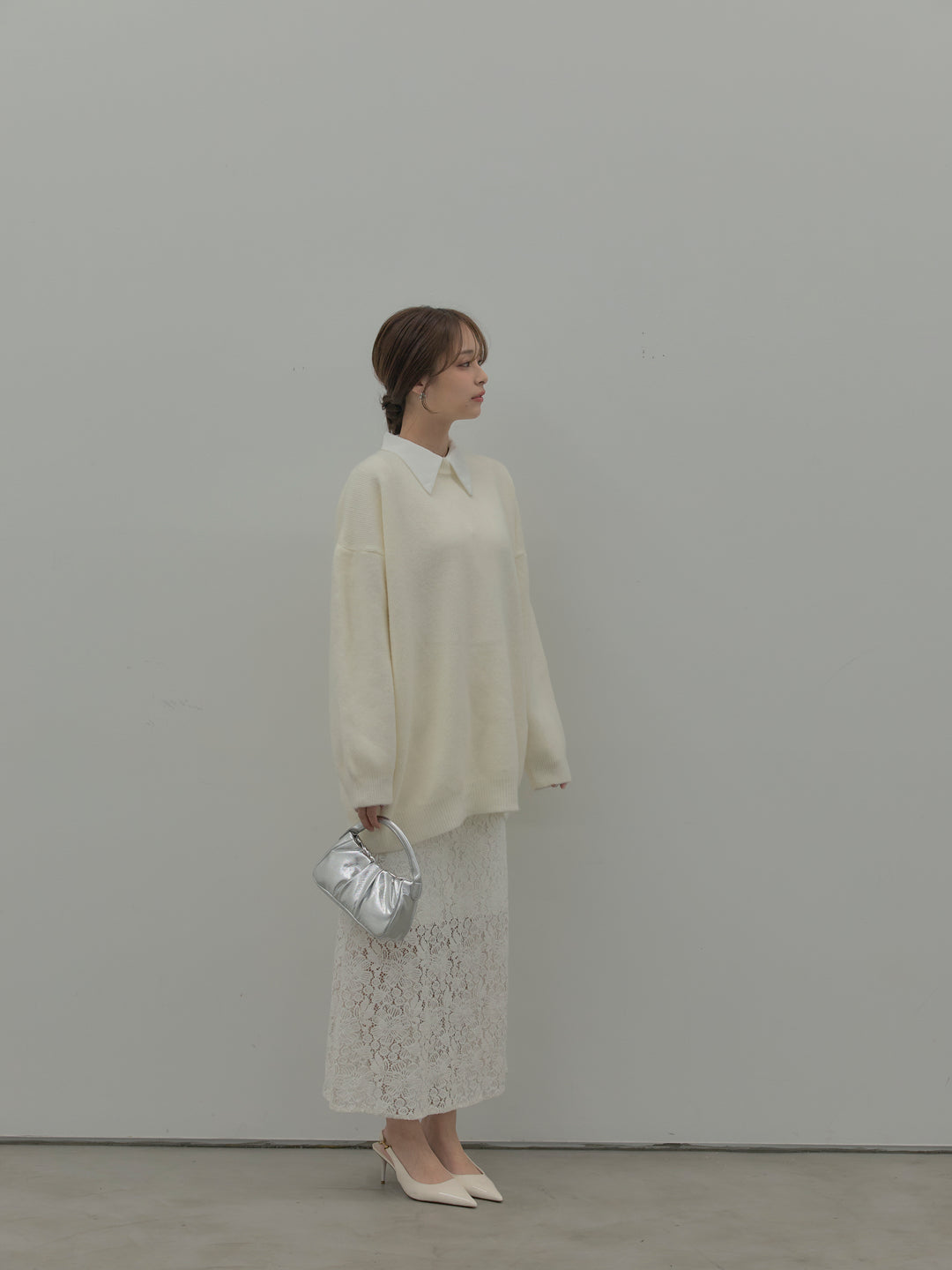 フラワーベロアレースAラインスカート