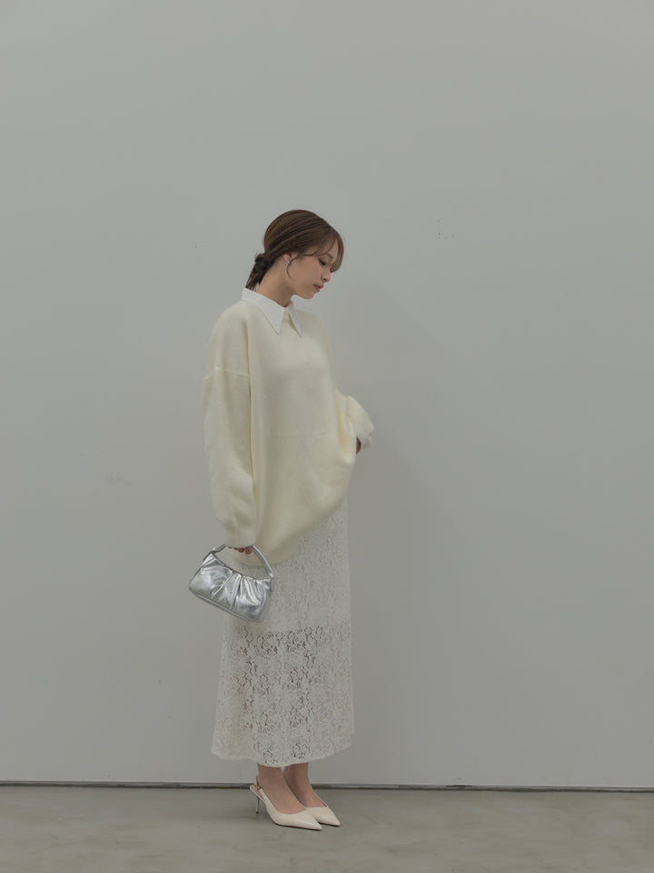 フラワーベロアレースAラインスカート