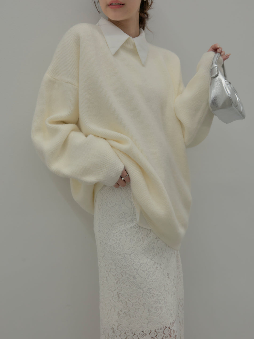 フラワーベロアレースAラインスカート