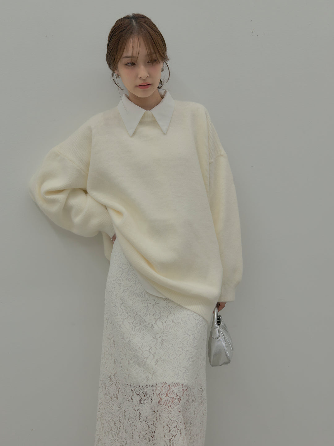 オーバーサイズニットプルオーバー