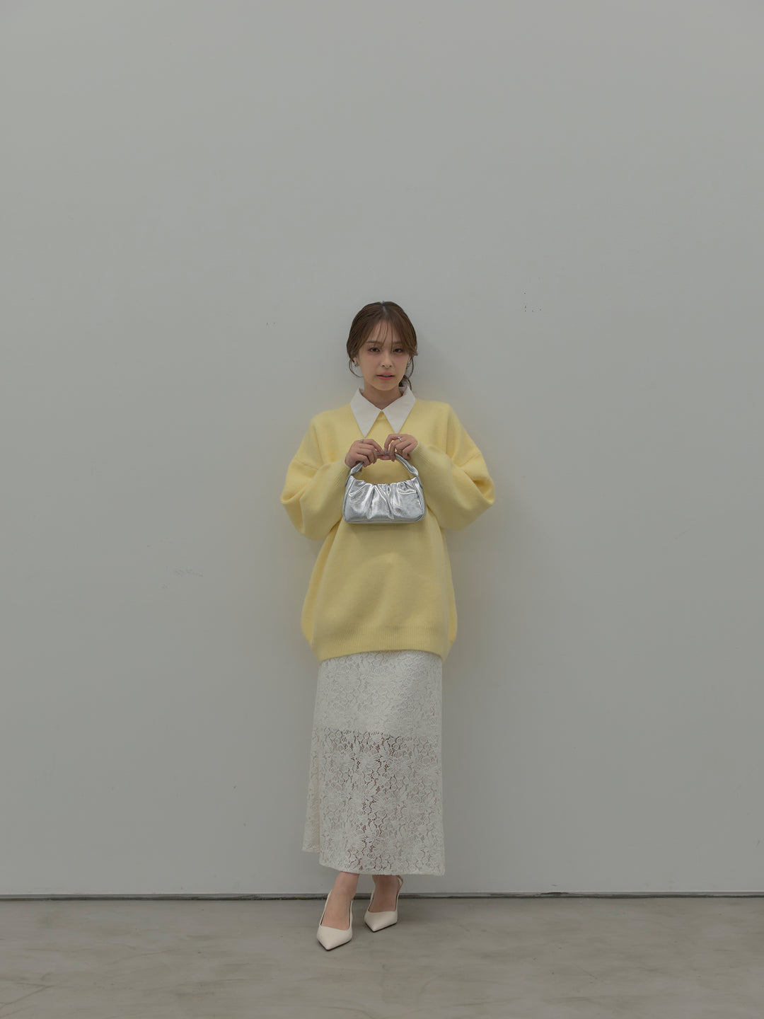 フラワーベロアレースAラインスカート