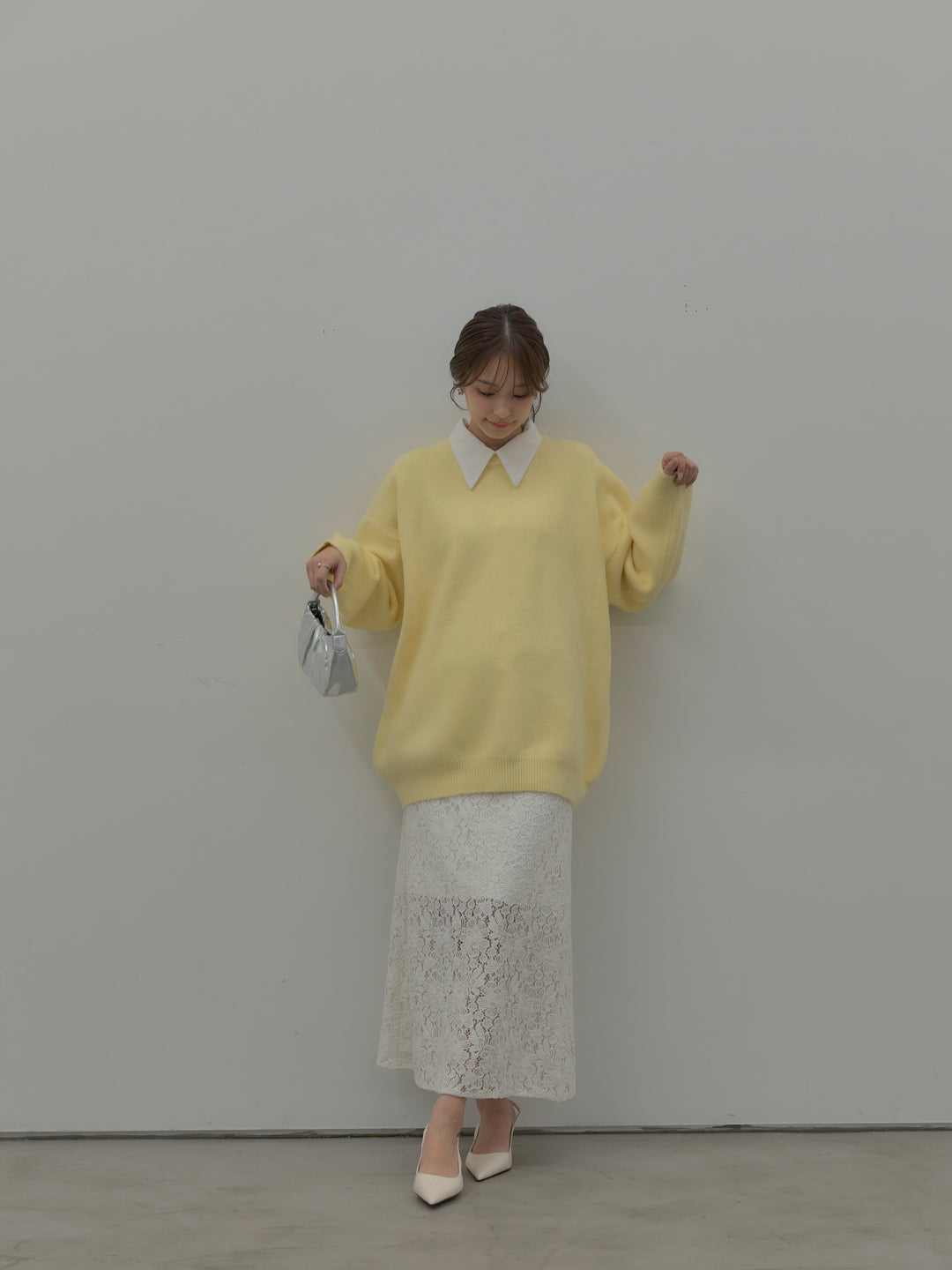 フラワーベロアレースAラインスカート