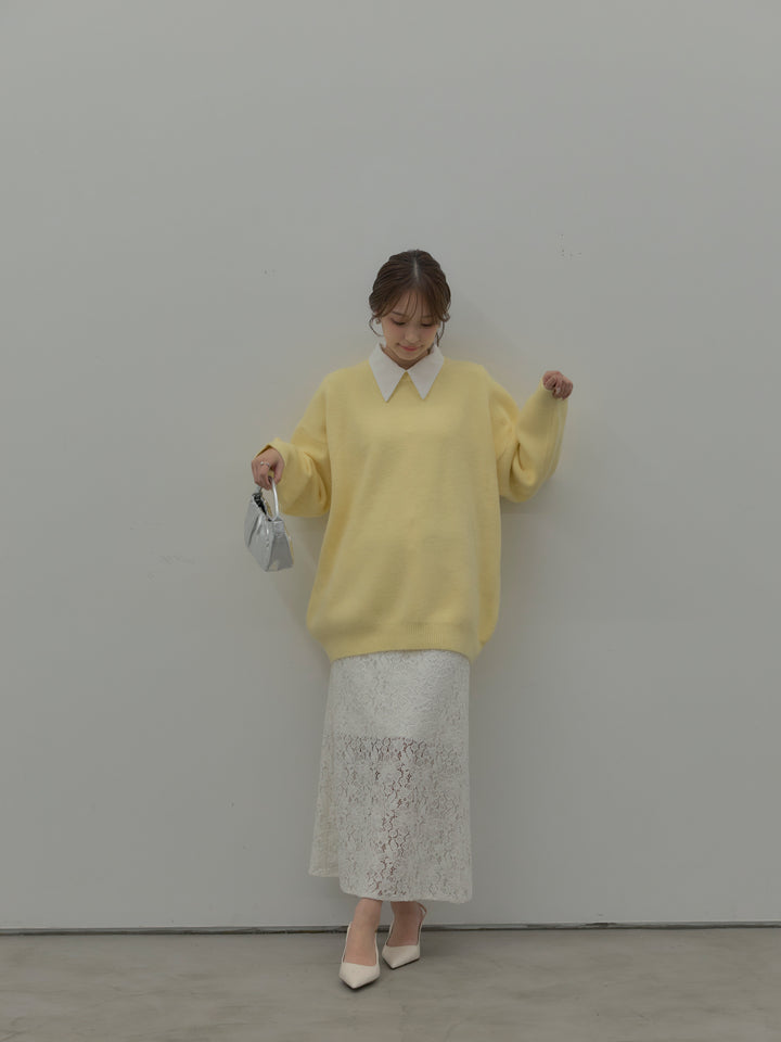 フラワーベロアレースAラインスカート