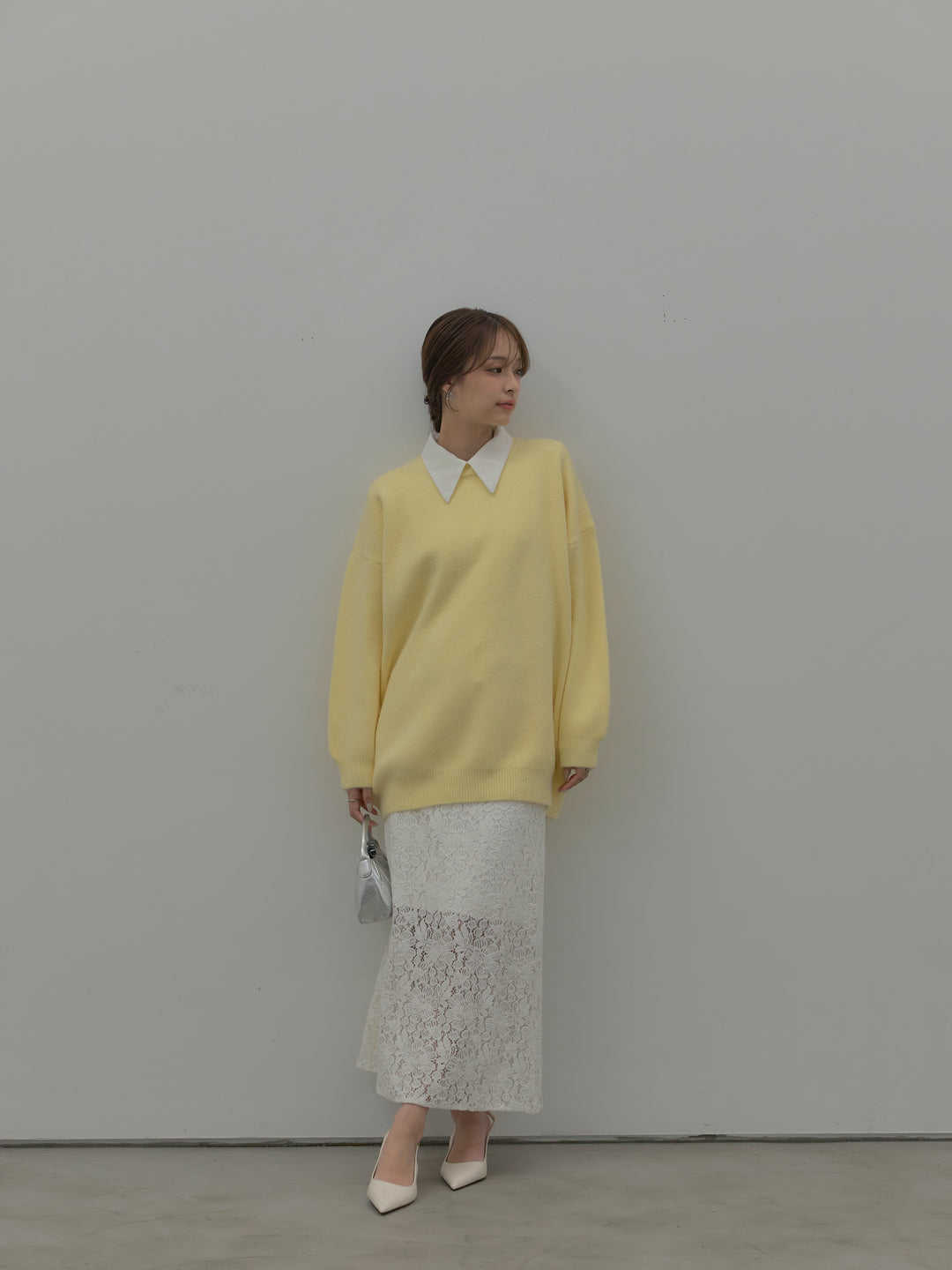 フラワーベロアレースAラインスカート