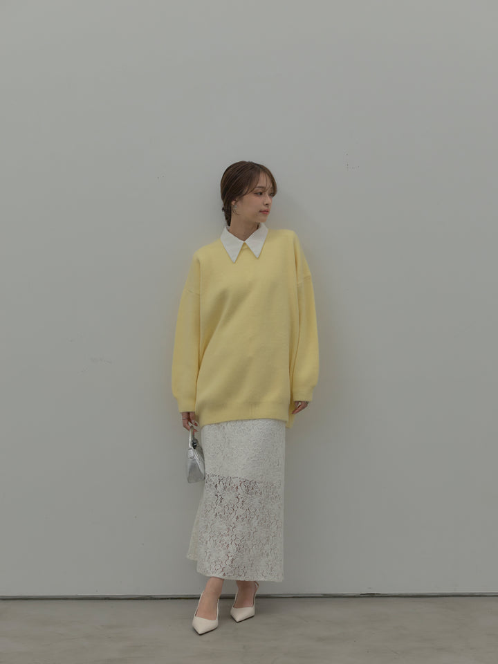 フラワーベロアレースAラインスカート