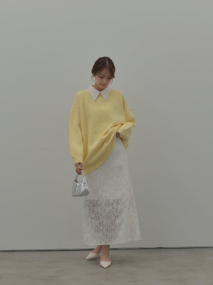 フラワーベロアレースAラインスカート