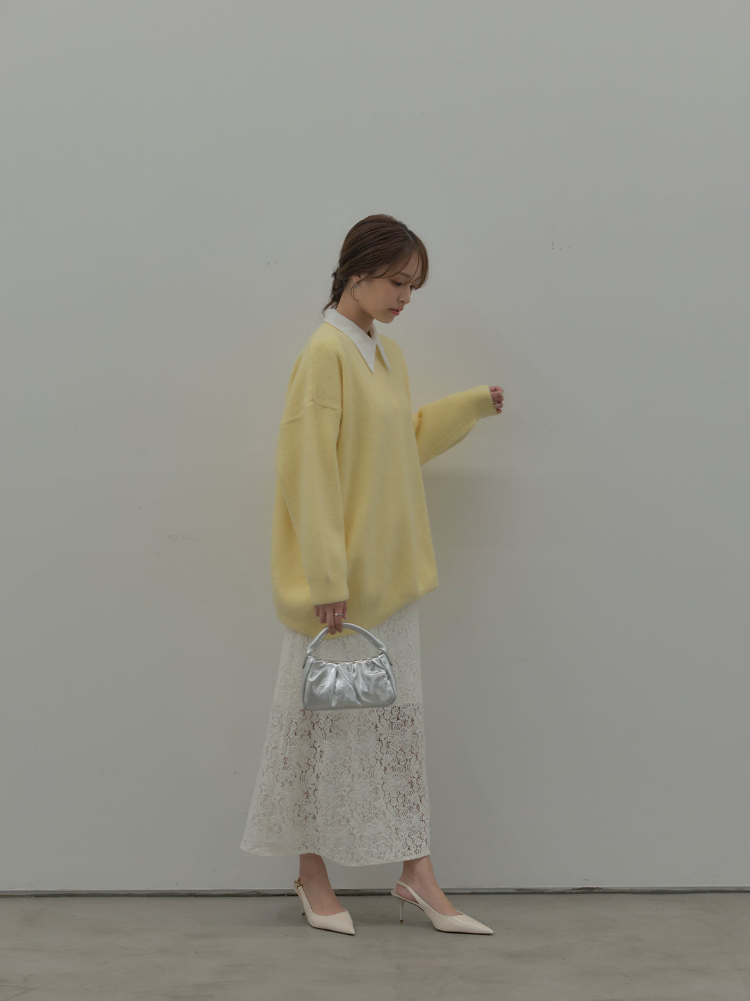 フラワーベロアレースAラインスカート