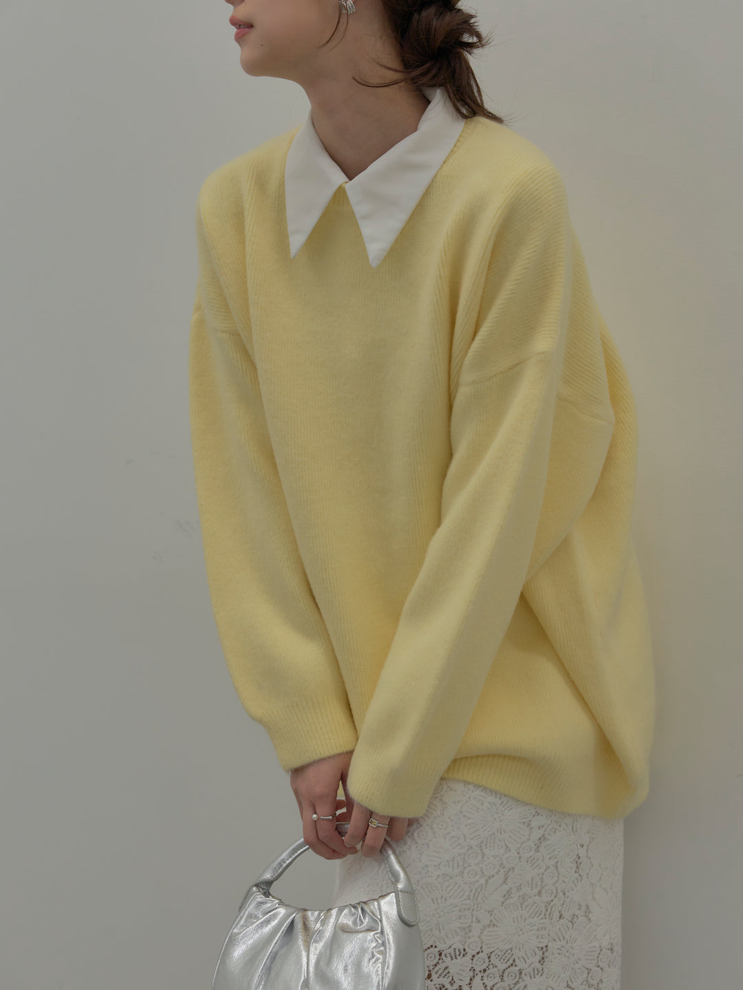 オーバーサイズニットプルオーバー