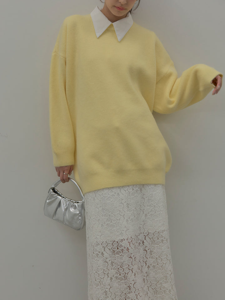 パールボタンサテンシャツ