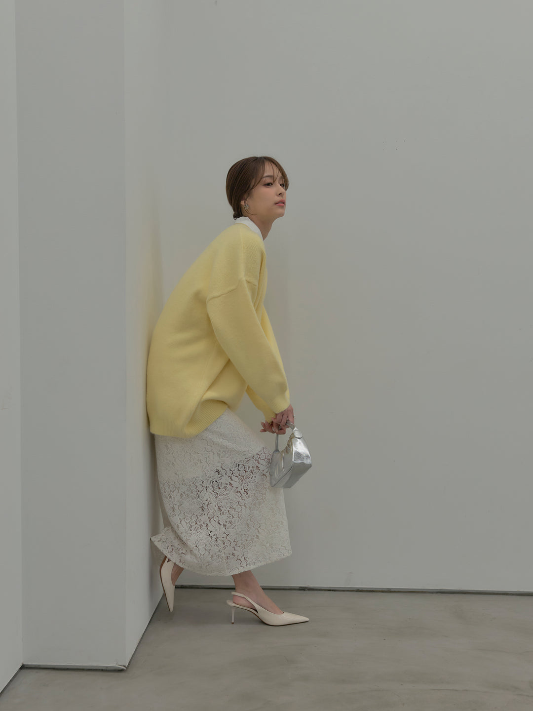 フラワーベロアレースAラインスカート