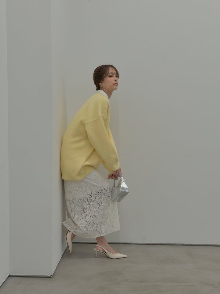 フラワーベロアレースAラインスカート