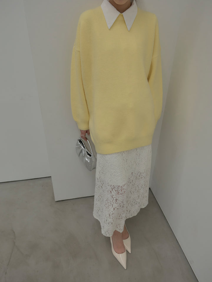 パールボタンサテンシャツ