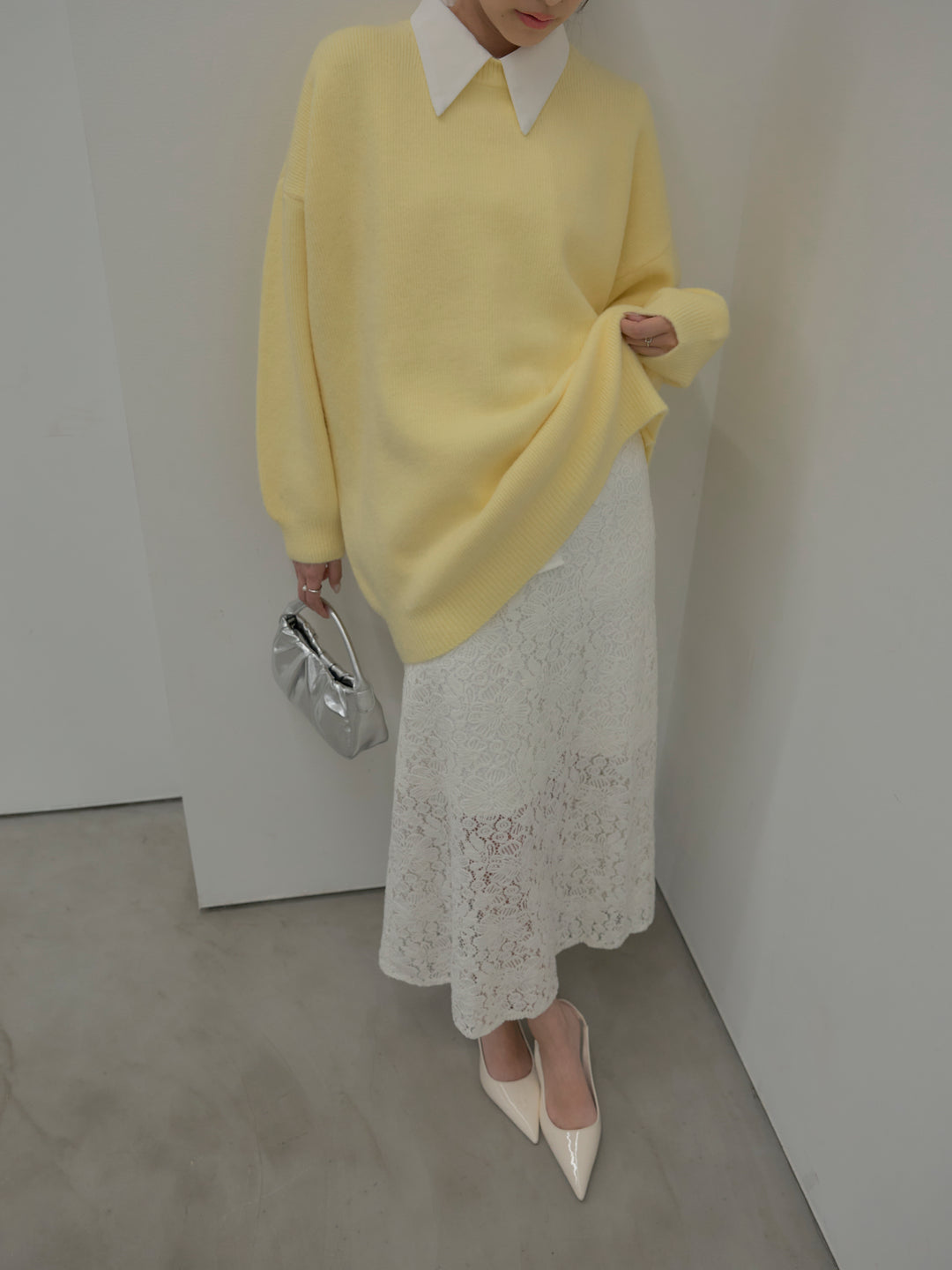 フラワーベロアレースAラインスカート