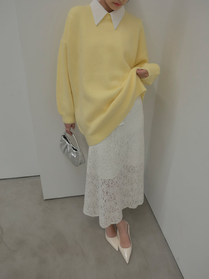 フラワーベロアレースAラインスカート