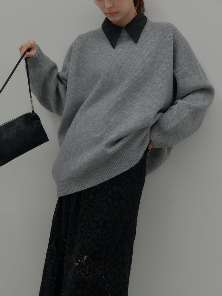 パールボタンサテンシャツ