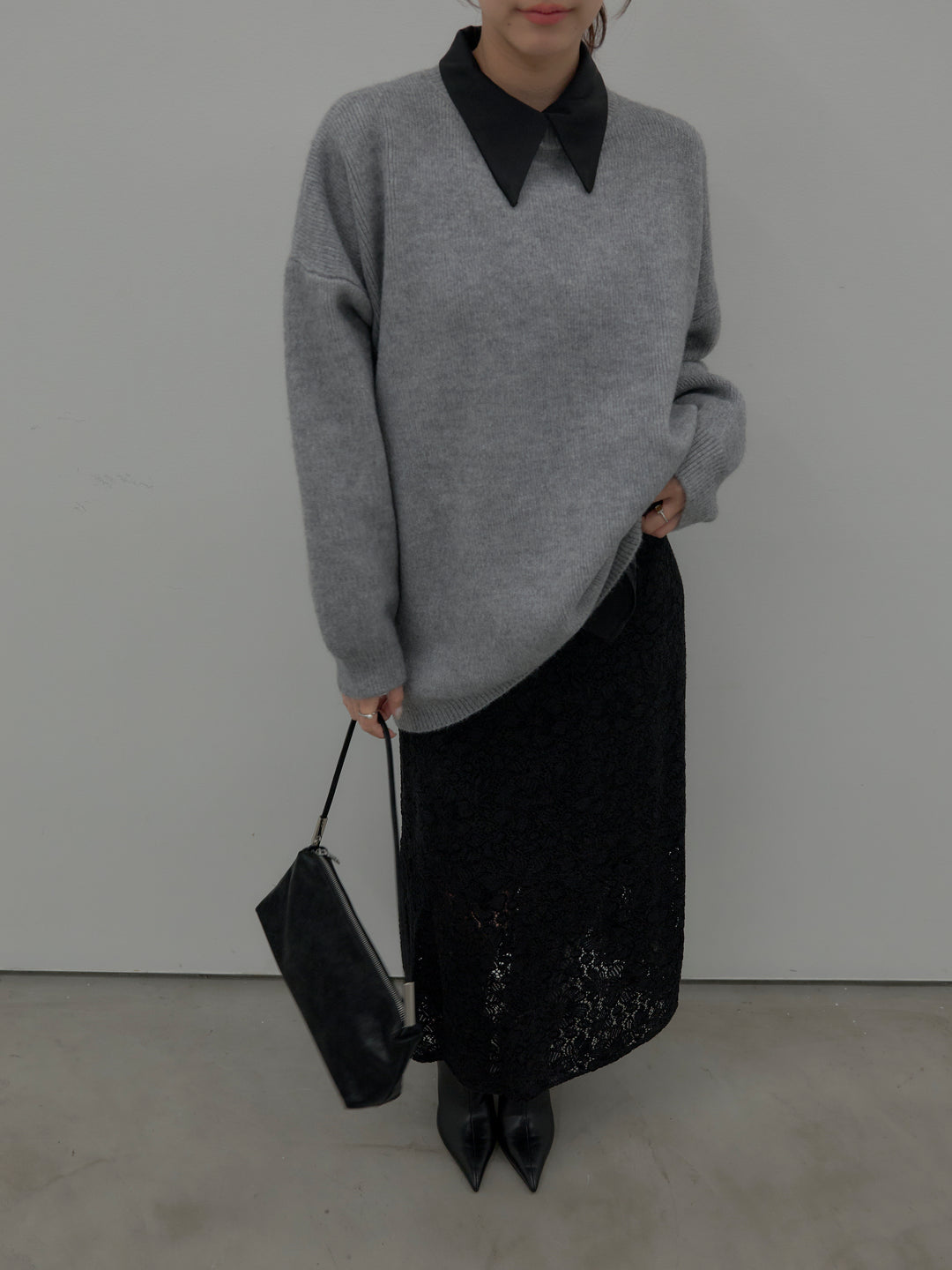 フラワーベロアレースAラインスカート